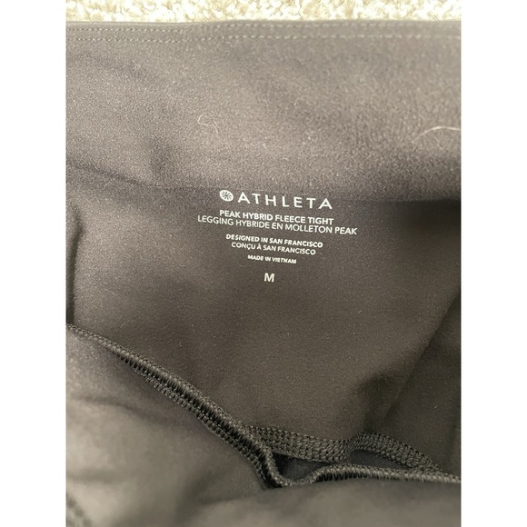 Athleta Women's Black Peak Hybrid Fleece-Lined Tight Activewear Leggings Medium - Picture 7 of 10